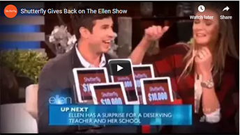 SHUTTERFLY AND ELLEN DEGENERES ARE PARTNERS IN GIVING